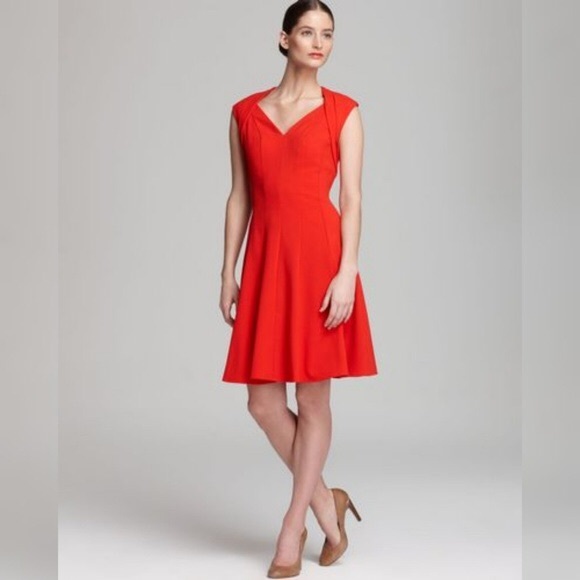 Calvin Klein Dresses & Skirts - NWOT Beautiful red Calvin Klein full skirt dress 6